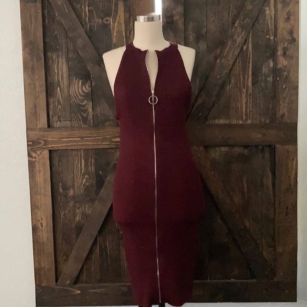 Forever 21 bodycon front zipper dress